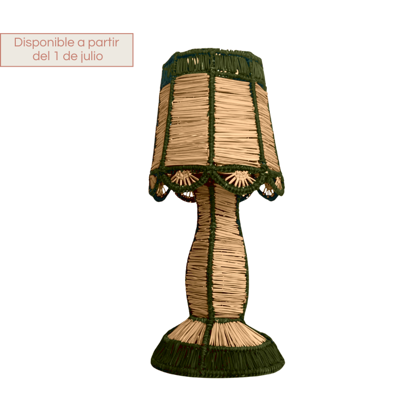 Lámpara Rattan Verde