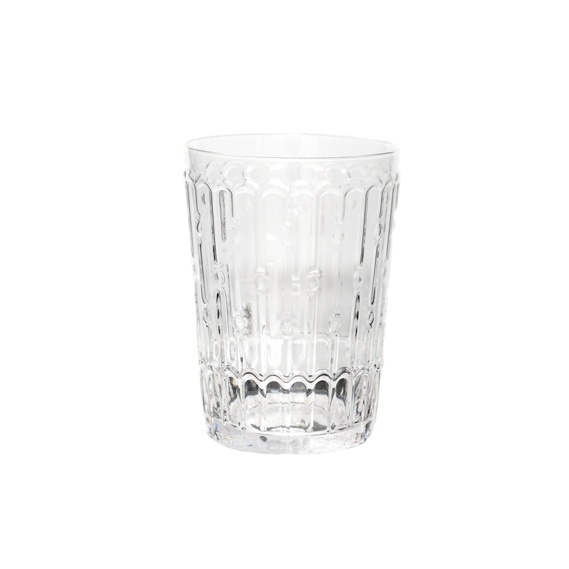 Vaso agua alto cristalería brocada