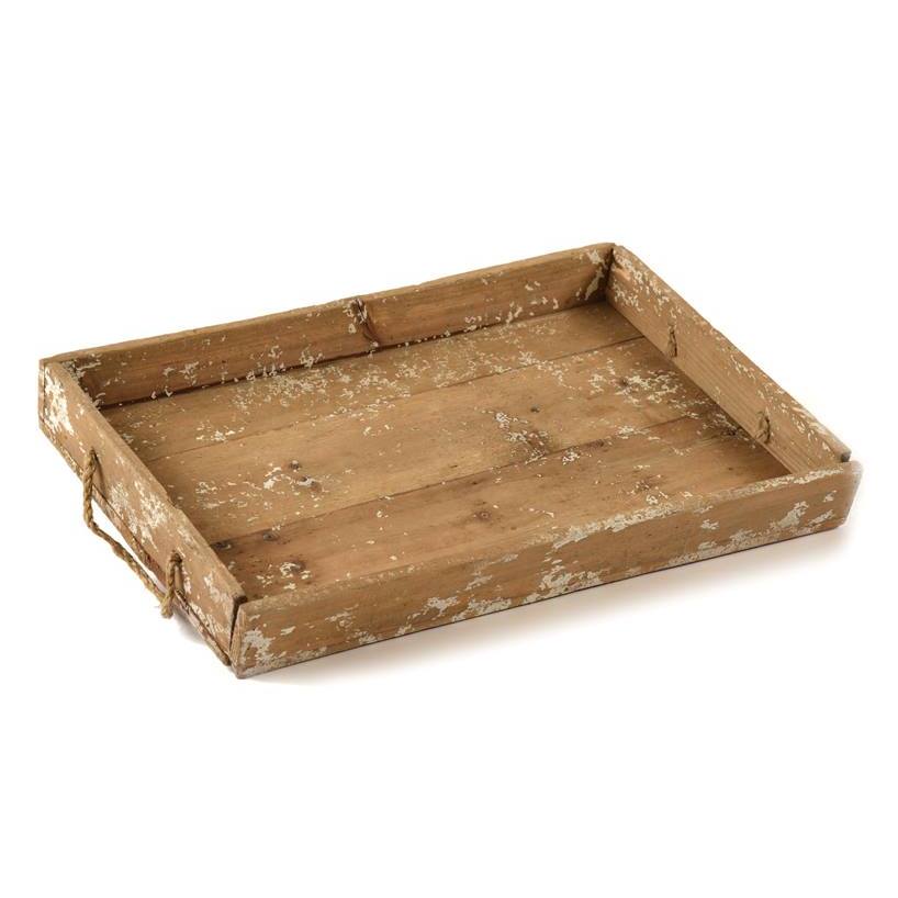 Caja madera rústica grande con asas