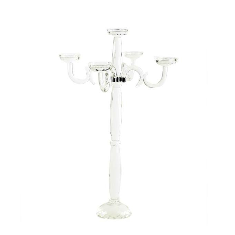 Candelabro cristal 4 brazos redondo