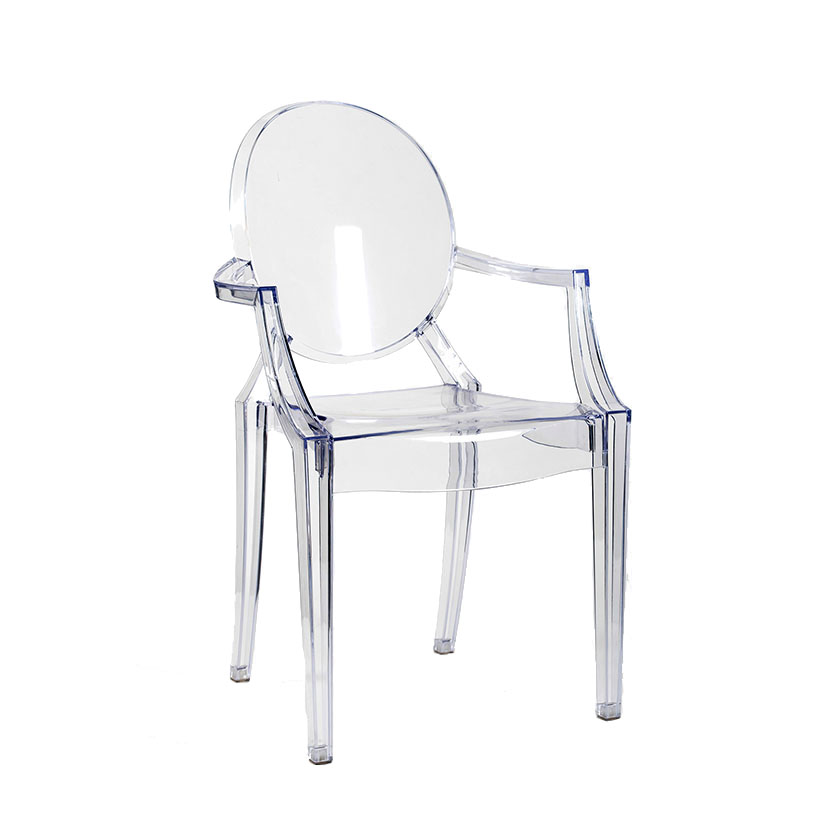 Silla Ghost brazos trasparente