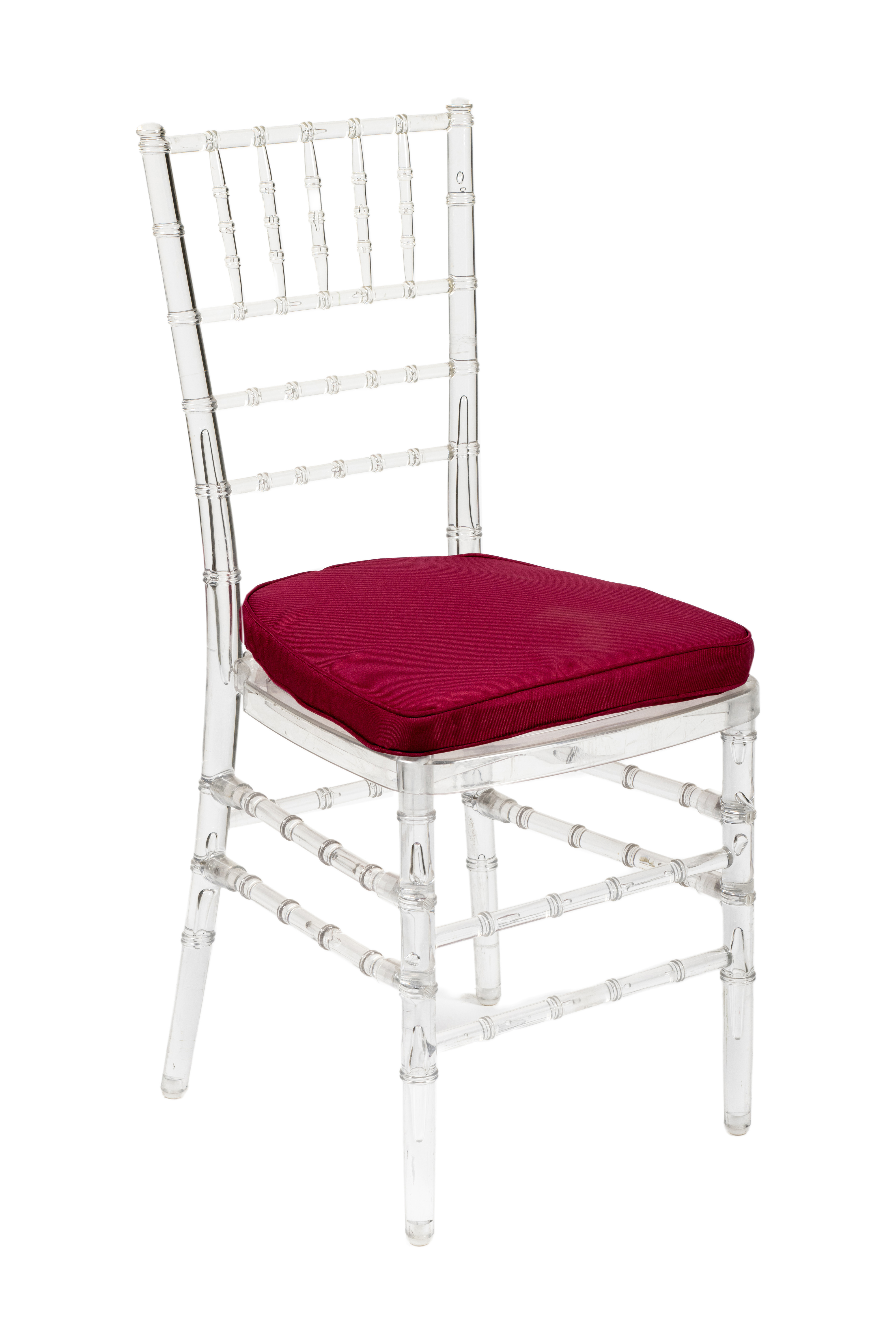 Cojin burdeos silla tiff transparente