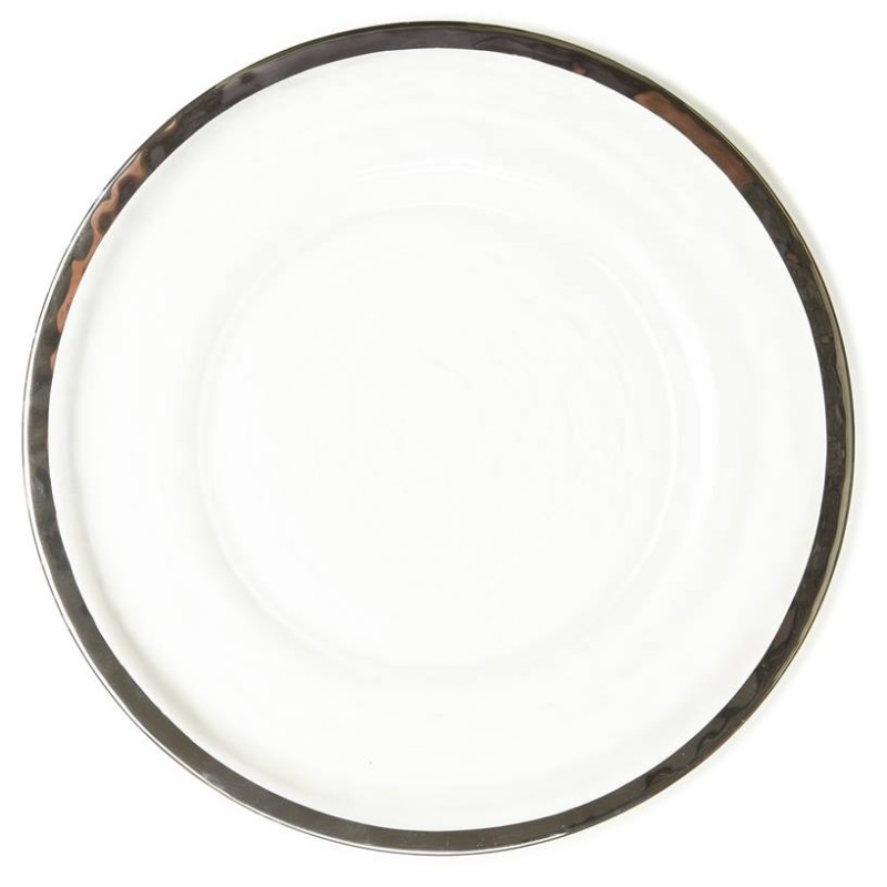 Bajoplato cristal filo plata