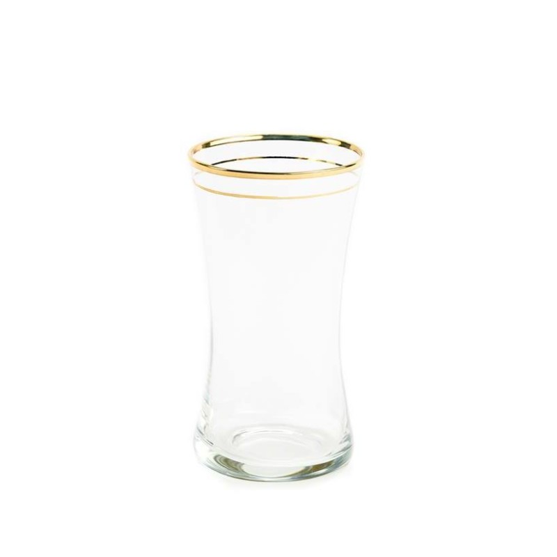 Vaso de agua alto filo dorado