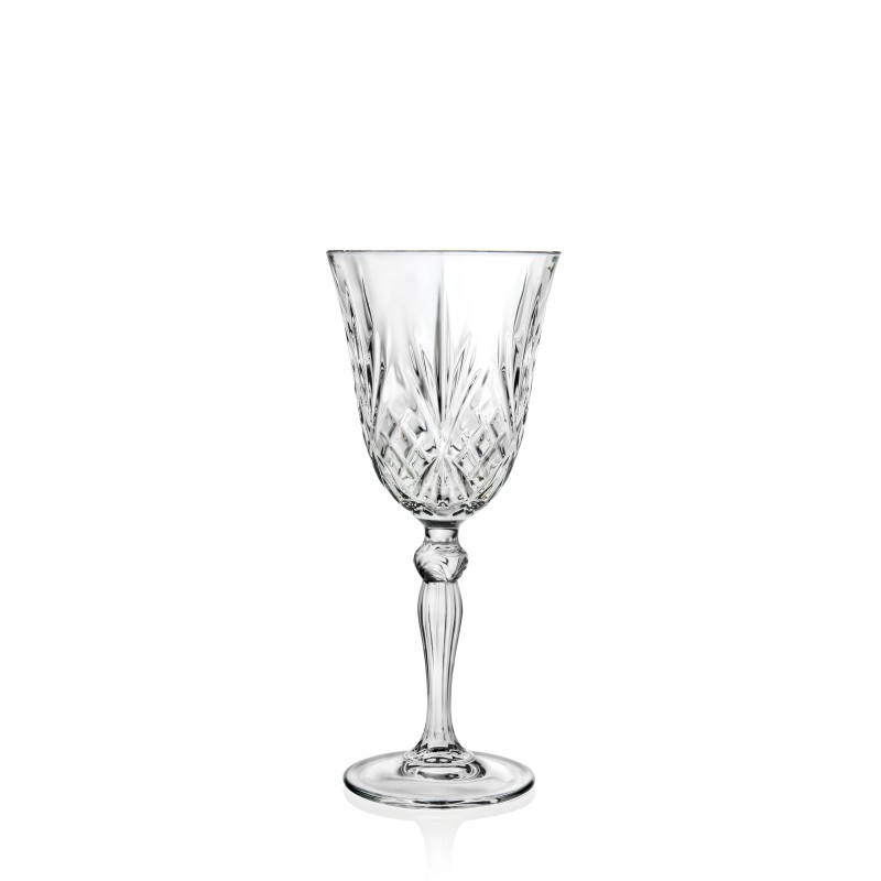 Copa de vino blanco tallada transparente