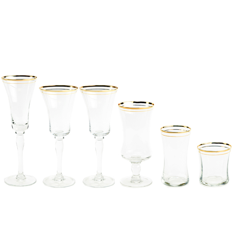 Vasos De Cristal Filo Dorado, Cristalerías