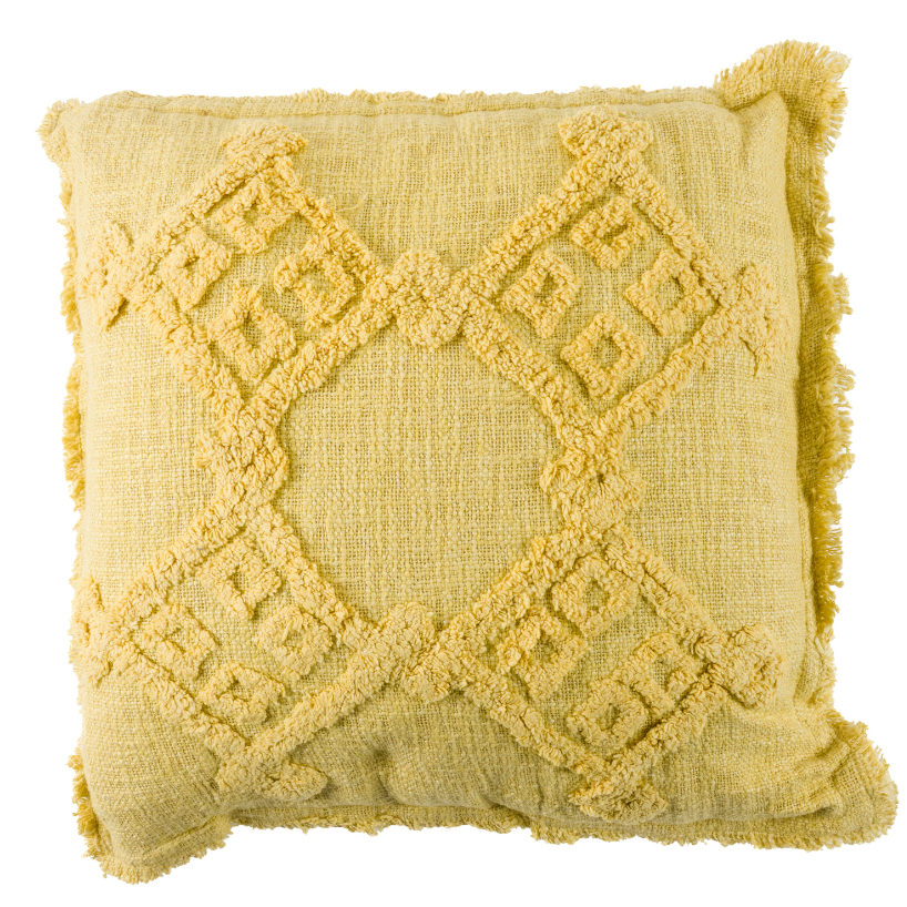 Cojin  rústico amarillo