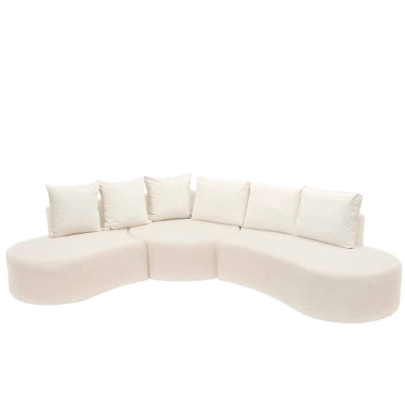 Funda sofá 3 módulos Denver terciopelo Off white