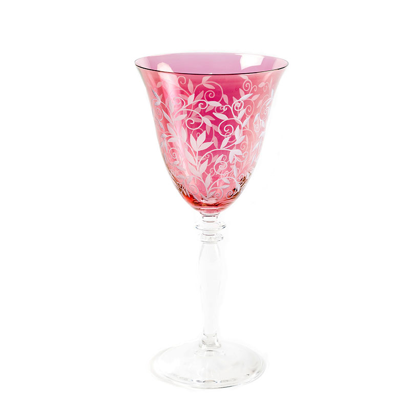 Copa de vino cristal con flor