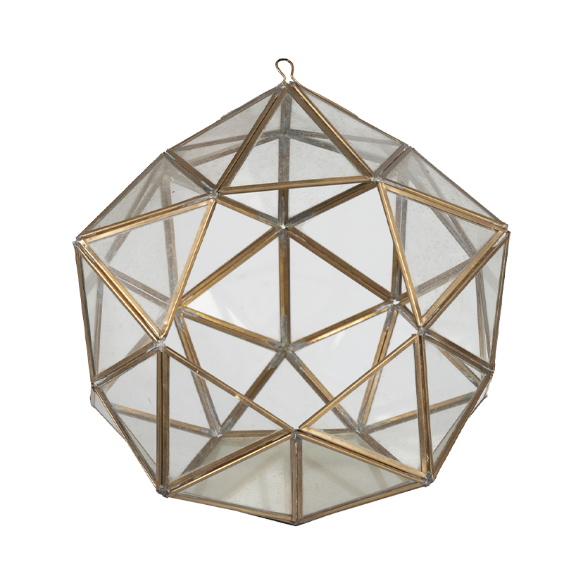 Lampara cristal hexagonal