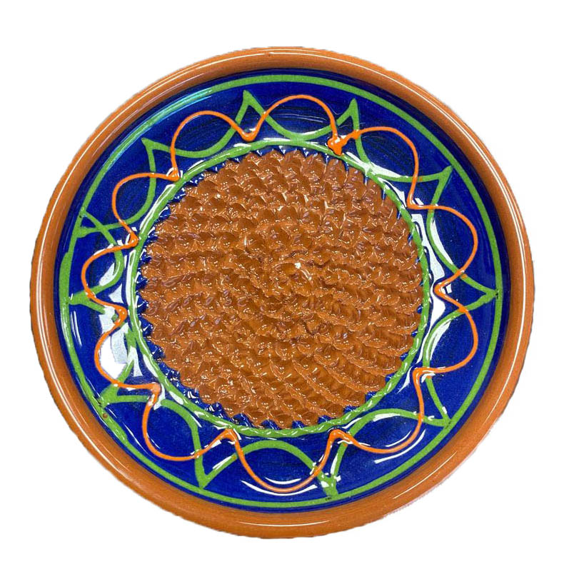 Plato de pan barro decorado