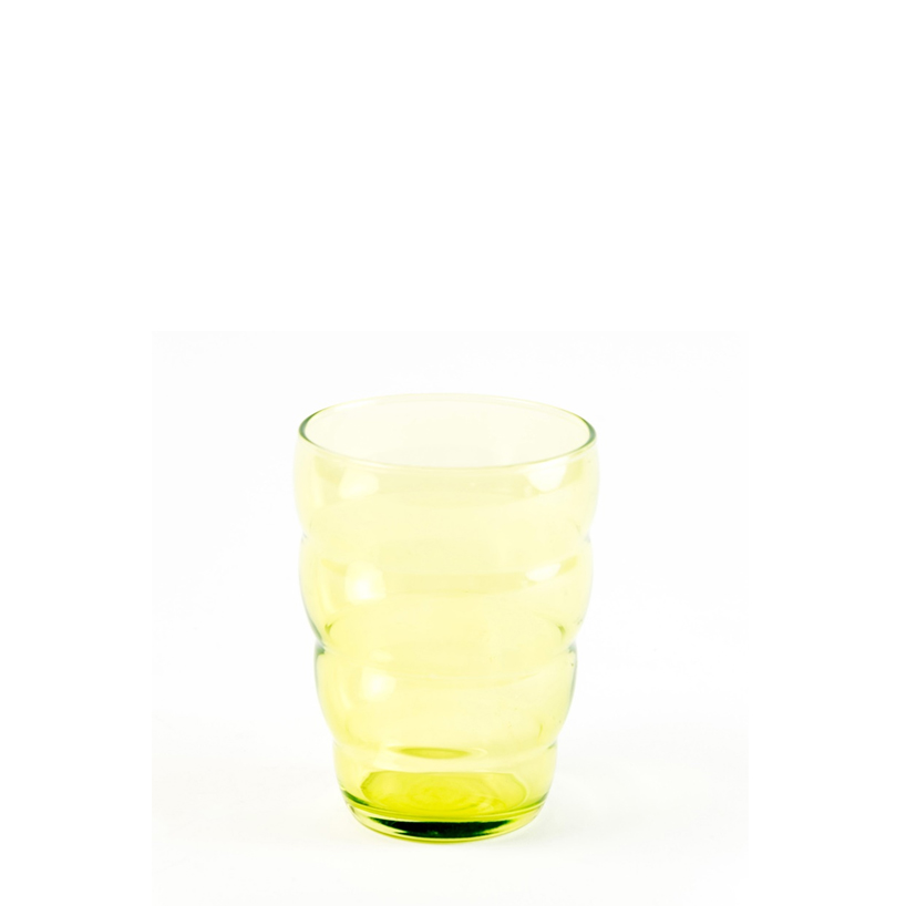 Vaso de agua transparente verde fluor