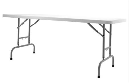 Mesa PVC regulable en altura 183 x 76 cm.