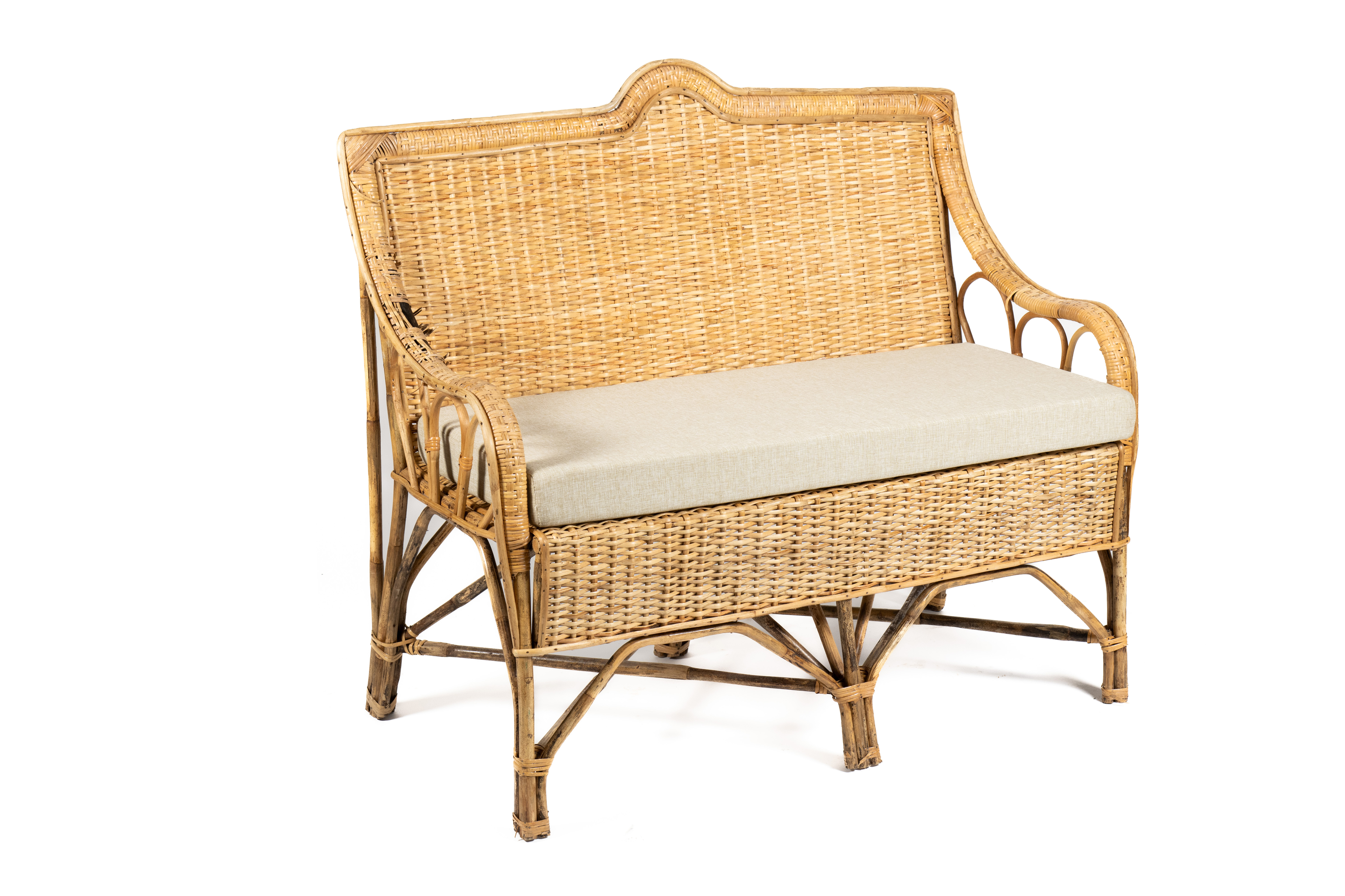 Cojin sofá mimbre beige