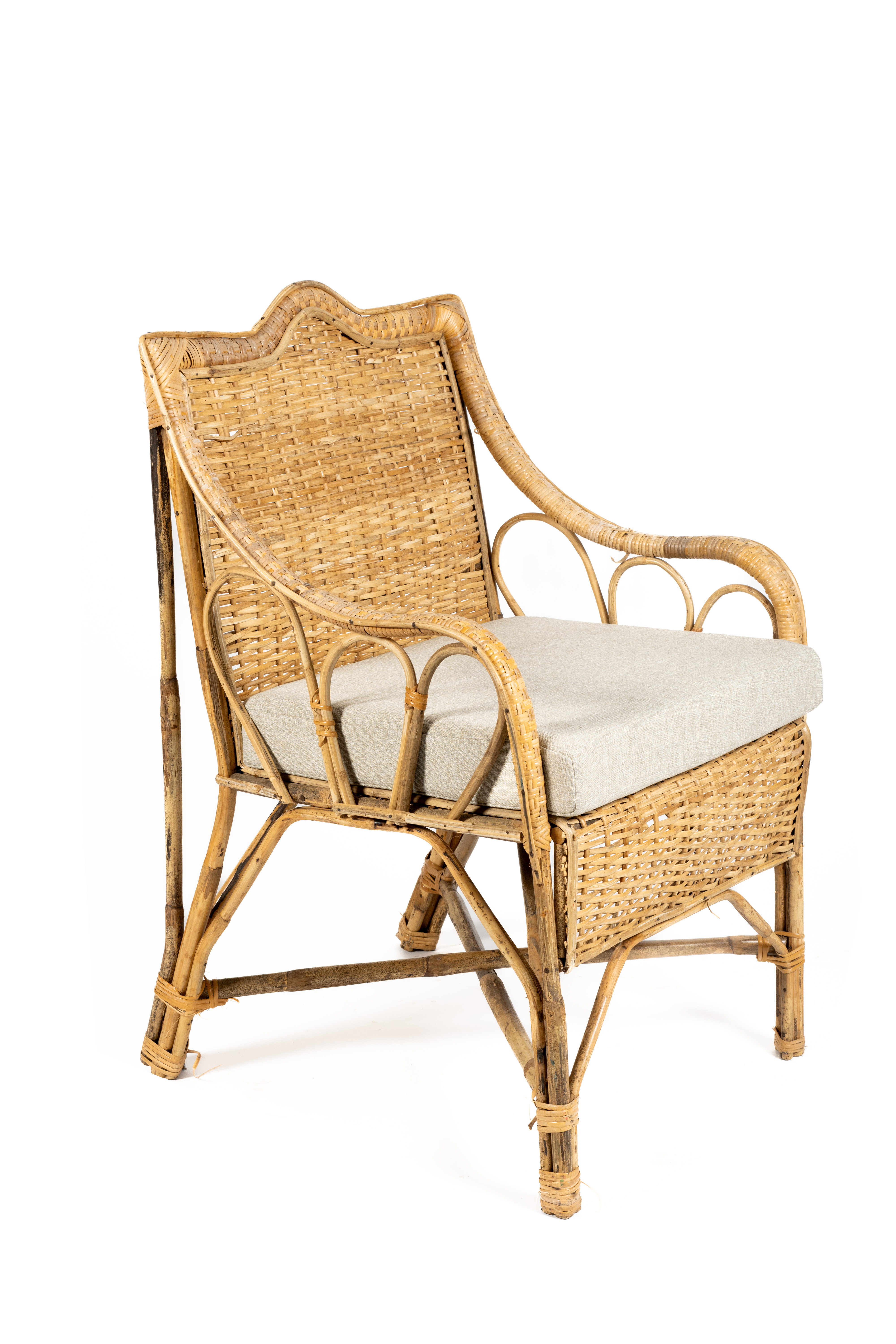 Cojin sillón mimbre beige