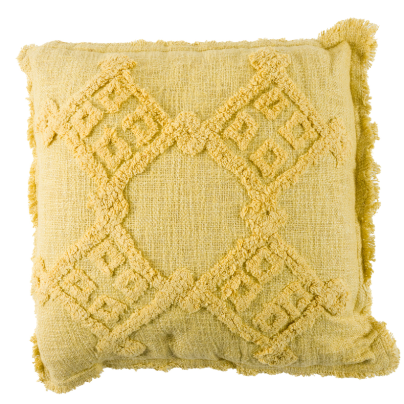 Cojin  rústico amarillo