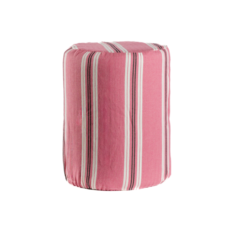 Funda Puff  raya rosa y blanco