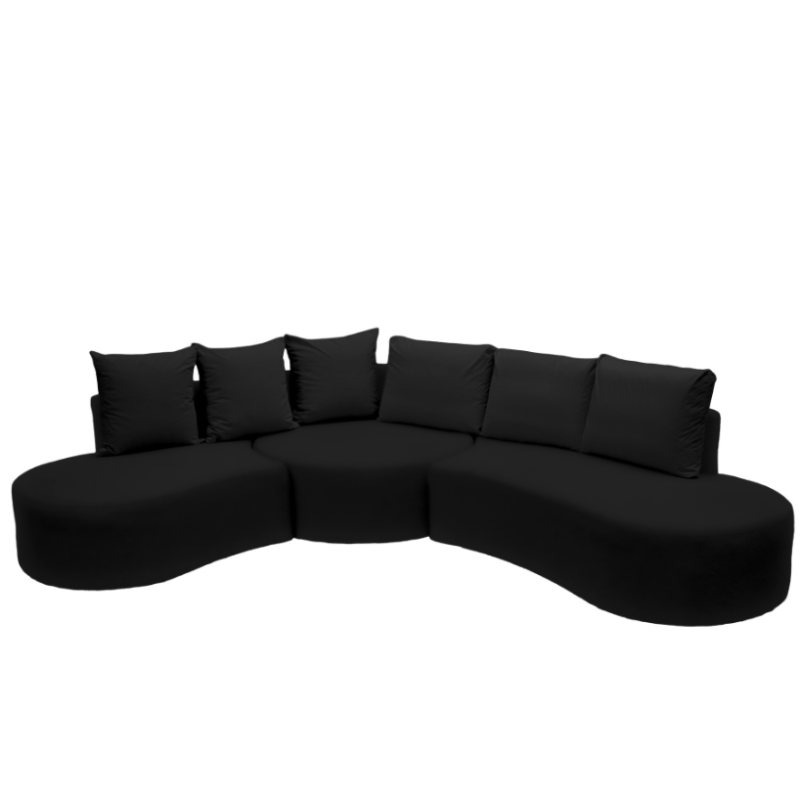 Funda sofá 3 módulos Denver terciopelo negro