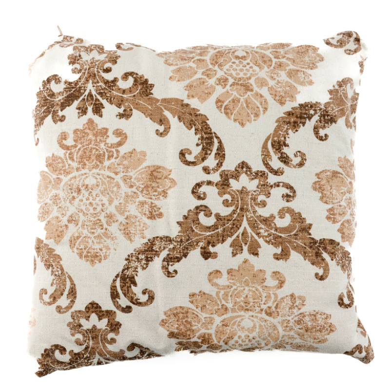 Cojin damasco marrón