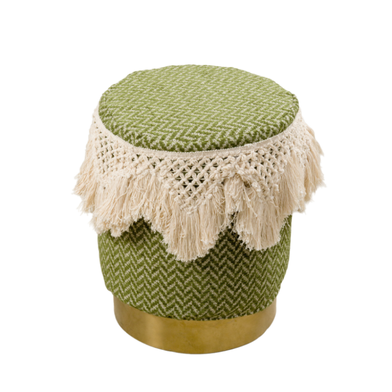 Funda Puff Velvet Espiga Verde 