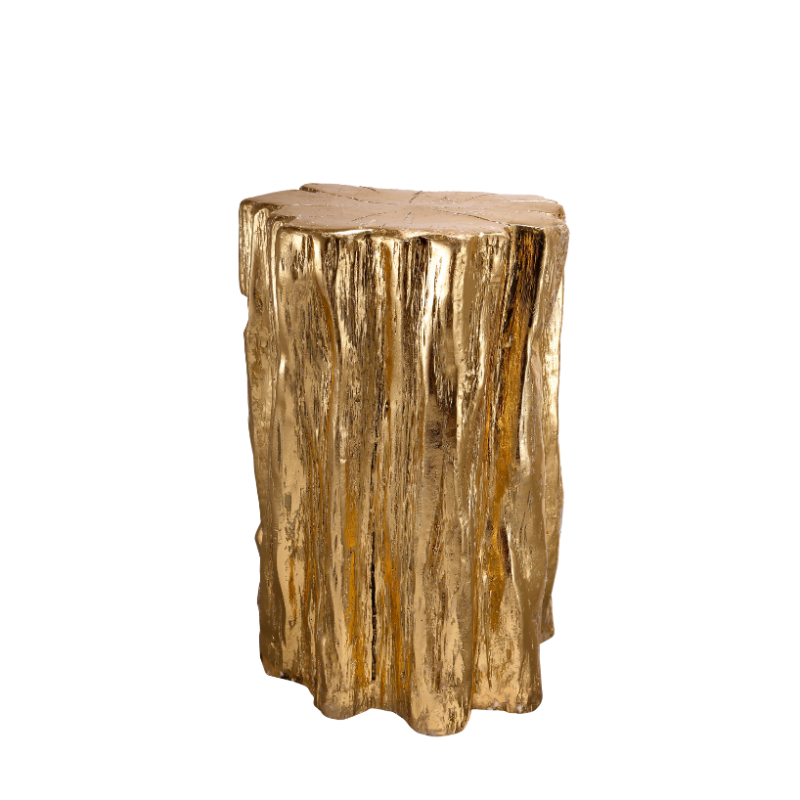 Mesa tronco dorado