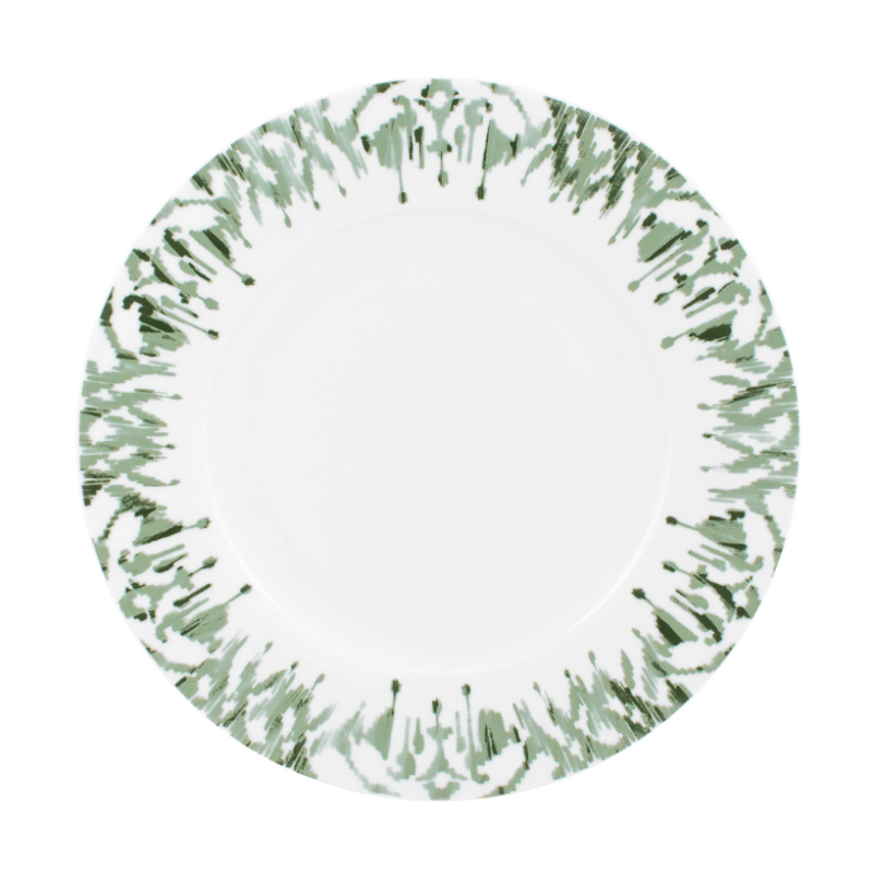 Plato Trinchero Ikat verde