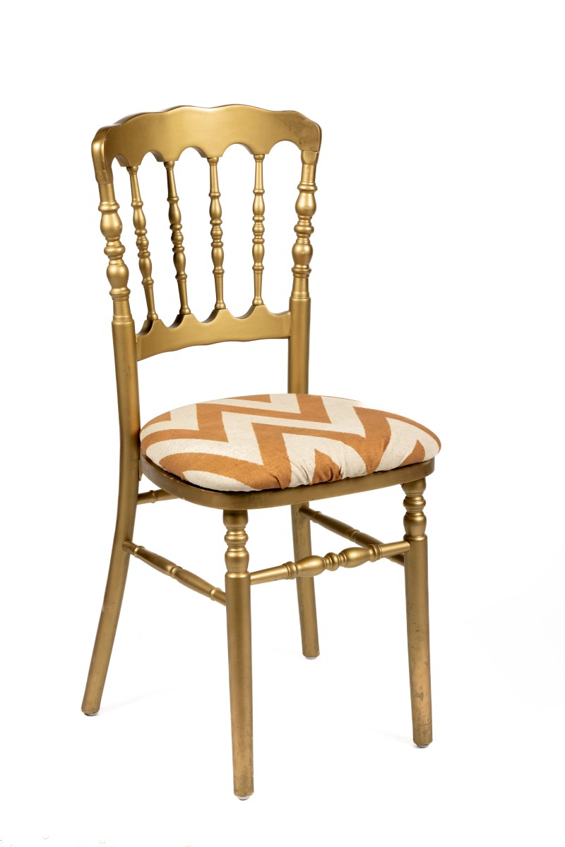 Cojin zig zag silla napoleon dorada